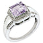 Square Diamond & Pink Quartz Ring in Sterling Silver (0.22 ct. tw.), Size 7 - Sophia Jewelers