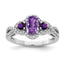 Oval Amethyst & Diamond Ring in Sterling Silver (0.25 ct. tw.) - Sophia Jewelers