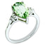 Diamond & Green Quartz Ring in Sterling Silver (0.09 ct. tw.), Size 6 - Sophia Jewelers