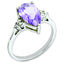 Diamond & Pink Quartz Ring in Sterling Silver (0.09 ct. tw.), Size 7 - Sophia Jewelers
