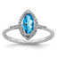 Sterling Silver Rhodium Blue Topaz & Diam. Ring