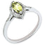 Sterling Silver Rhodium-plated Lemon Quartz & Diamond Ring