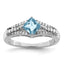 Sterling Silver Rhodium Diam. & Sky Blue Topaz Ring