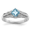 Diamond & Sky Blue Topaz Ring in Sterling Silver (0.18 ct. tw.), Size 6 - Sophia Jewelers