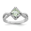 Green Quartz & Diamond Ring in Sterling Silver (0.25 ct. tw.), Size 6 - Sophia Jewelers