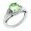 Milgrain Oval Quartz & Diamond Ring in Sterling Silver (0.06 ct. tw.), Size 7 - Sophia Jewelers