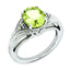 Oval Quartz & Diamond Ring in Sterling Silver, 10x8mm (0.06 ct. tw.), Size 7 - Sophia Jewelers