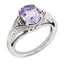 Sterling Silver Rhodium-plated Oval Pink Quartz & Diamond Ring