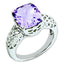 Checker-Cut Pink Quartz Ring in Sterling Silver, 12x10mm, Size 7 - Sophia Jewelers