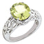 Sterling Silver Rhodium-plated Oval Lemon Quartz Ring