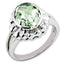 Oval Checker-Cut Green Quartz Ring in Sterling Silver, Size 7 - Sophia Jewelers
