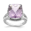 Checker-Cut Pink Quartz Ring in Sterling Silver, Size 9 - Sophia Jewelers