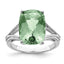 Sterling Silver Rhodium Checker-Cut Green Quartz Ring - Sophia Jewelers