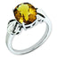 Checker-Cut Whiskey Quartz Ring in Sterling Silver, 11x9mm, Size 7 - Sophia Jewelers