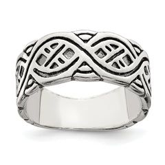 Sterling Silver Fancy Antiqued Band