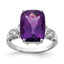 Checker-Cut Amethyst Ring in Sterling Silver, 14x10mm, Size 7 - Sophia Jewelers