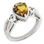 Whiskey Quartz & Diamond Ring in Sterling Silver (0.06 ct. tw.), Size 7 - Sophia Jewelers