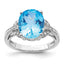 Sterling Silver Rhodium Swiss Blue Topaz & Diam. Ring - Sophia Jewelers