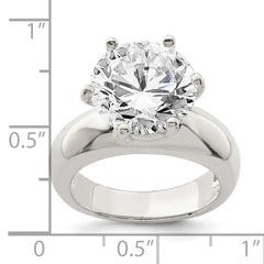 Sterling Silver Solitaire Round CZ Ring