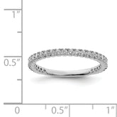 Sterling Shimmer Sterling Silver Rhodium-plated 32 Stone CZ Band