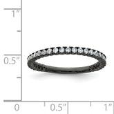 Sterling Shimmer Sterling Silver Black Rhodium-plated 32 Stone CZ Band