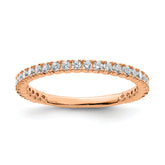 Sterling Shimmer Sterling Silver Rose-tone Flash Rose Gold-plated 32 Stone CZ Band