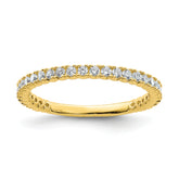 Sterling Shimmer Sterling Silver Gold-tone Flash Gold-plated 32 Stone CZ Band
