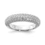 Sterling Silver Pav‚ Rhodium-plated 113 Stone CZ Ring
