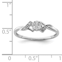 Sterling Silver Rhodium Plated Diamond Ring