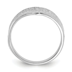 Sterling Silver Polished Heart Swirl Design Ring