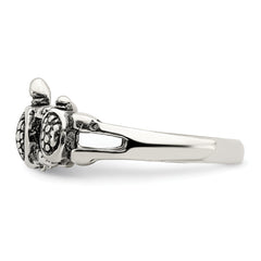Sterling Silver Antiqued Turtle Ring