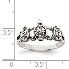 Sterling Silver Antiqued Turtle Ring
