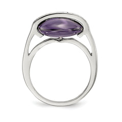 Sterling Silver Amethyst and CZ Ring