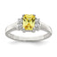 Yellow & White Cubic Zirconia Ring in Sterling Silver, 2mm, Size 6–8 - Sophia Jewelers