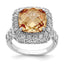 Sterling Silver Champagne & Clear CZ Ring