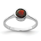 Sterling Silver Rhodium-plated Garnet Ring