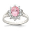 Sterling Silver Pink Oval CZ Cluster Ring