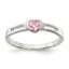 Sterling Silver Pink CZ Heart Ring
