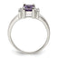 Sterling Silver Purple & White Cubic Zirconi Ring