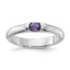Sterling Silver Purple Oval Cubic Zirconi Half Bezel Ring