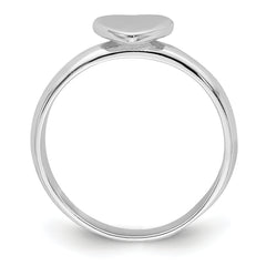 Sterling Silver Rhodium-plated Polished Heart Children's Ring