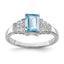 Diamond Swiss Blue Topaz Ring in Sterling Silver (0.02 ct. tw.), Size 8 - Sophia Jewelers