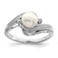 Diamond and Freshwater Pearl Ring in Sterling Silver, 6.5mm (0.01 ct. tw.) - Sophia Jewelers