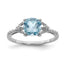 Sterling Silver Rhodium Plated Diamond and Sky Blue Topaz Ring