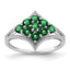 Sterling Silver Rhodium-Plated Plated Tsavorite Ring