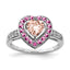 Morganite Heart Ring in Sterling Silver, Size 7–9 - Sophia Jewelers