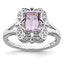 Diamond & Pink Quartz Ring in Sterling Silver (0.01 ct. tw.), Size 8 - Sophia Jewelers