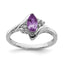 Sterling Silver Rhodium-plated Diamond & Amethyst Ring - Sophia Jewelers