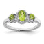 Peridot Diamond Ring in Sterling Silver, Size 7–9 - Sophia Jewelers