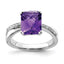 Diamond & Amethyst Ring in Sterling Silver (0.06 ct. tw.), Size 9 - Sophia Jewelers